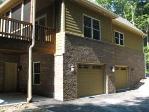 Custom Built Luxury Home Exterior: Brick / Shingle Siding, Hidden 2-Car Garage, Madison Custom Homes Inc., Indianapolis / Carmel / Noblesville, Indiana