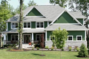 Custom Built Luxury Home, Shake Siding, Stone Apron, Wrap-Around Front Porch, Professional Landscaping, Indianapolis Indiana Home Builder, Madison Custom Homes Inc.