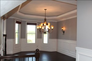 Custom Luxury Home, Formal Dining Room, Recessed Ceiling, Custom Molding, Chandelier, Wall Sconces, Central Indiana, Madison Custom Homes Inc., Indianapolis, IN