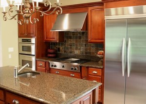 Custom Kitchen, Stainless Steel Appliances, Center Island w/ Utility Sink, Granite Countertops, Quarry Tile Flooring - Indianapolis, Indiana Home Builder