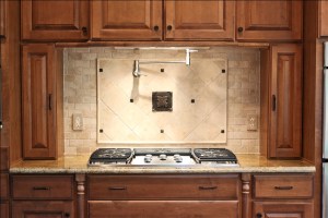 Custom Home Kitchen: Stained Wood Cabinetry, Dining Room Pass-Through, Granite Countertops, Madison Custom Homes Inc., Indianapolis, Indiana