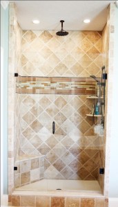 Master Bathroom, Walk-In Shower, Granite Tile, Built-In Toiletry Shelves, Indiana Luxury Home Builder, Indianapolis, Madison Custom Homes Inc.