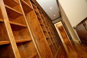 Built In, Custom-Designed Hand-Made Library Bookcase / Bookshelves