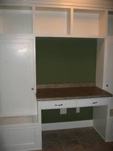 Mud Room Built-In Wall Unit, Cabinets, Book Shelves, Desk, Storage Bench Seats, Custom Designed Luxury Homes, Indianapolis, Central Indiana