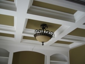 Luxury Home: Home Office, Custom Built Wall Unit, Book Shelves, Decorative Beam / Molding Ceiling, Madison Custom Homes, Inc., Indianapolis, Indiana