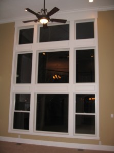 Luxury Home Great Room, Lighted Ceiling Fan, Floor-to-Ceiling Windows, Carmel, Indiana - Madison Custom Homes, Inc., Indianapolis