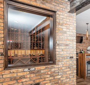 Wine Cellar Window - Custom Luxury Home Design Detail - Madison Custom Homes, Inc - Central Indiana
